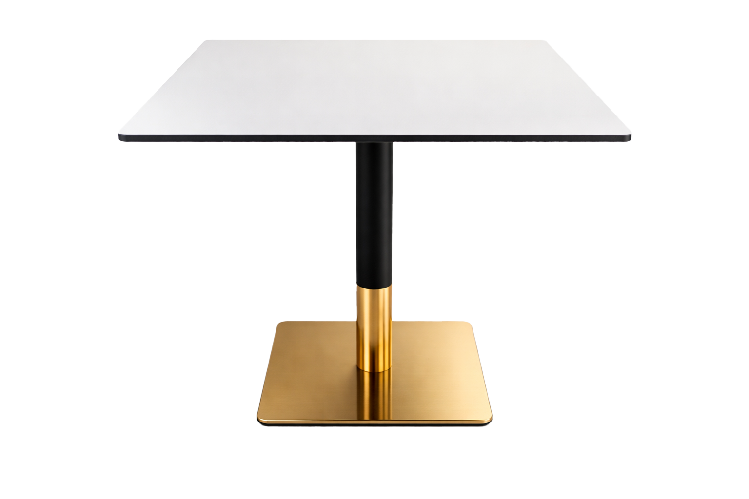 Masă din compact laminat cu picior auriu elegant — fabricată în România de Masivo
